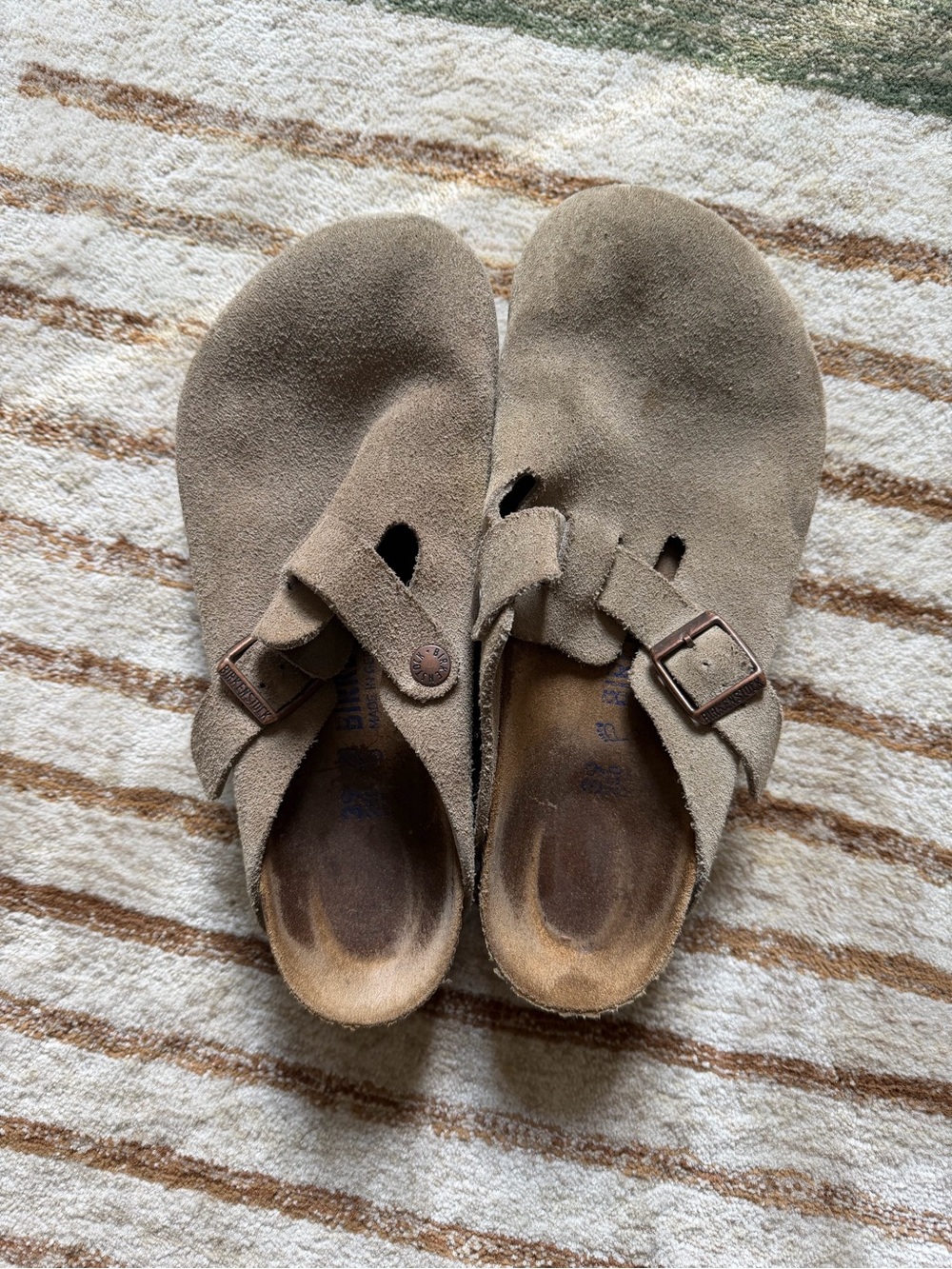 Birkenstock Suede Clogs in Taupe